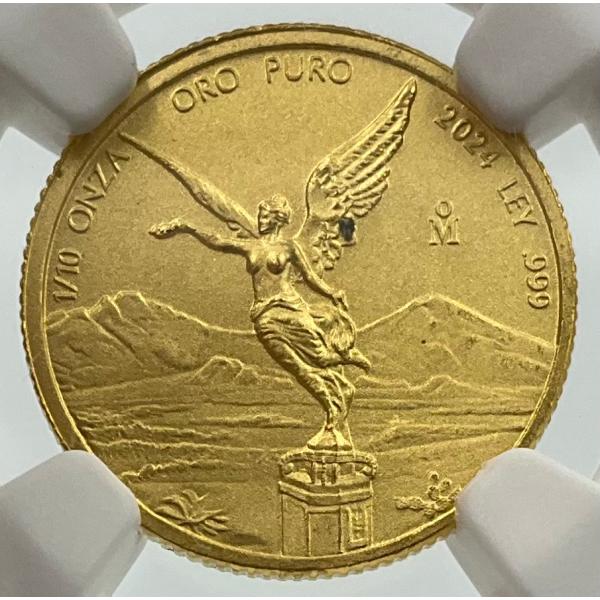 2024年 メキシコ リベルタード 1/10oz 金貨 勝利の女神ニーケ K24 NGC