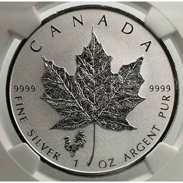 2017年 カナダ メイプルリーフ 1oz 5ドル 銀貨 エリザベス2世 NGC社