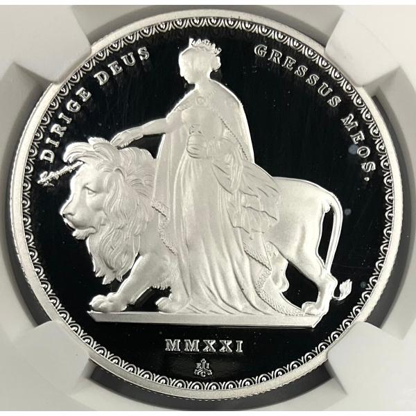 2021年 イギリス ウナとライオン セントヘレナ １ポンド １oz 銀貨 エリザベス２世 NGC社鑑定 PF69 ULTRA CAMEO 限定2000枚