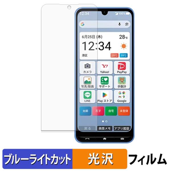 かんたんスマホ5 A601ZT 保護フィルム 光沢仕様 ブルーライトカット フィルム