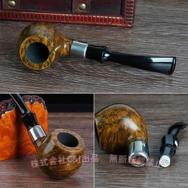 パイプ喫煙初心者木製9mmフィルター喫煙パイプ喫煙具タバコ煙管（株
