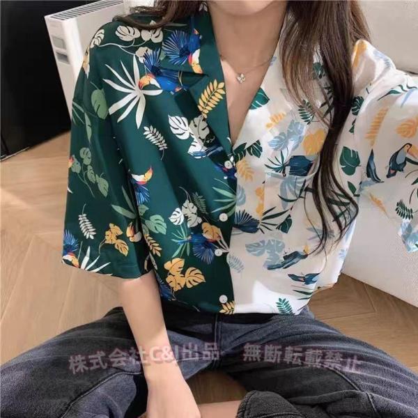 ENGINEERED GARMENTS ボタニカル 長袖 アロハ シャツ 開襟 アロハシャツ レディース 春夏 開襟 半袖C&J（株)襟付き ボタニカル柄