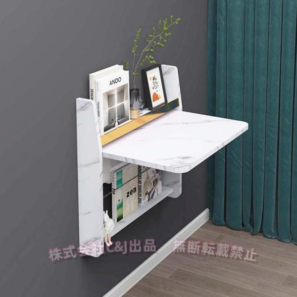 壁掛け 折りたたみテーブル 木製 ドロップリーフテーブル 64/84cm