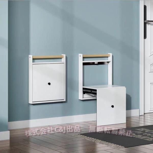 ★ウォールフォールディング折りたたみ靴のベンチ、折り畳み設計、スペースを節約、使いやすい、折り畳みサイズ：428 * 60 * 510ミリメートル、スツールのサイズを展開した後：390 * 385 * 400ミリメートル★便利な手すり：ゴム...