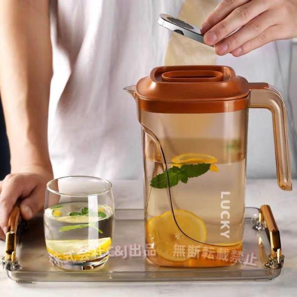 麦茶ポット 2.2L 冷水筒 耐熱ピッチャー 冷蔵庫ポットC&J大容量 水