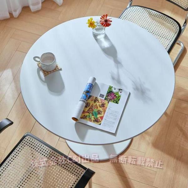 サイズ：60CM：Φ60xH73cm；70CM：Φ70xH73cm；80CM：Φ80xH73cmカラー：ホワイト/ブラック材質：天板：MDF天板（焼付塗装）/脚部：鉄材フレーム（鉄塗装スプレー）耐荷重：約100kgセット内容：テーブル×1（...