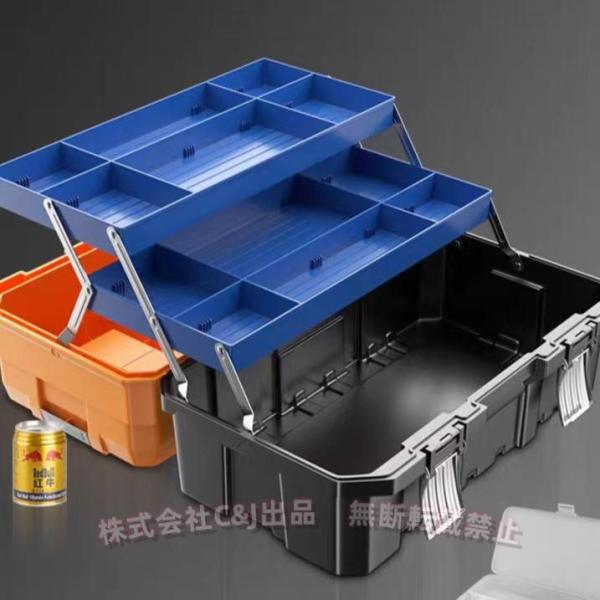 【サイズ】17寸：43*23*20、重さは約106 kgです。21寸：48*28*25 cm、重さは約2.5 kgです。素材：ポリプロピレンPP素材。【収納力抜群】大容量折りたたみ工具箱。伝統的な収納箱が雑然としていて、道具を探したいですが...