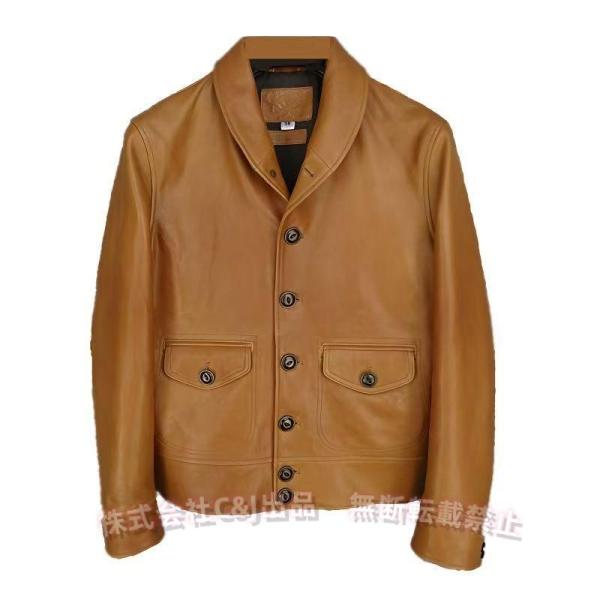 シープスキン 復刻20's A-1タイプ コサックジャケット キャメルブラウン サイズ選択可 株式会社S＆Lタンニンなめし 染料仕上げ オイルレザー ラム 羊革 シープスキン 復刻20's A-1タイプ コサックジャケット キャメル