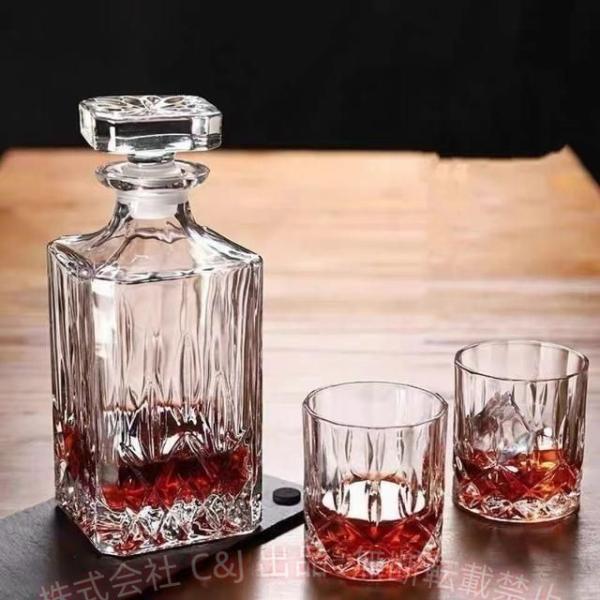 700ml ウイスキーデカンタ 酒デキャンタ ヴィンテージ風 ワイン ブランデー鉛フリー C&J デカンタ ガラスデカンタ クリスタルデカンタ 便利 使いやすい