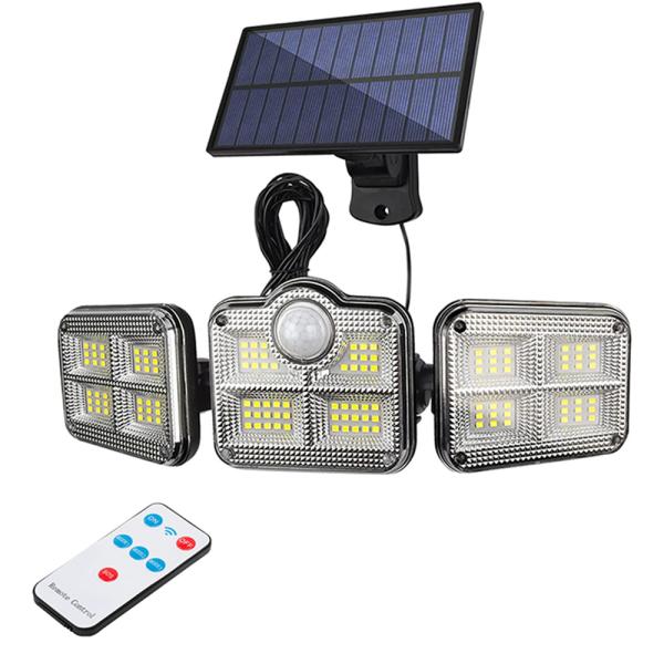 ソーラーライト 明るい 人感センサー 屋外用 分離型 ガーデンライト 122LED IP65防水 取付簡単 高輝度 360°調整 壁掛け式 防犯対策