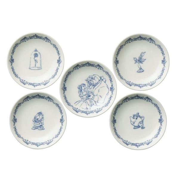 ディズニー 美女と野獣テーブルウェアコレクション 送料0円 小皿5pセット ベル キッチン ギフト コグスワース ルミエール アダム 食器 ポット夫人 プレゼント