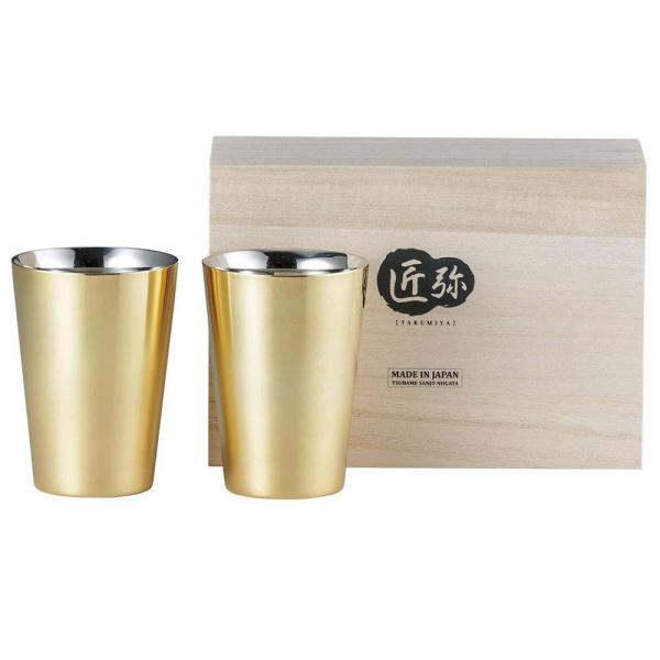 匠弥 ステンレスタンブラー270ml 2pcs 外面金メッキ Ty 073 コップ 台所 ビール おしゃれ ファッション通販 キッチン