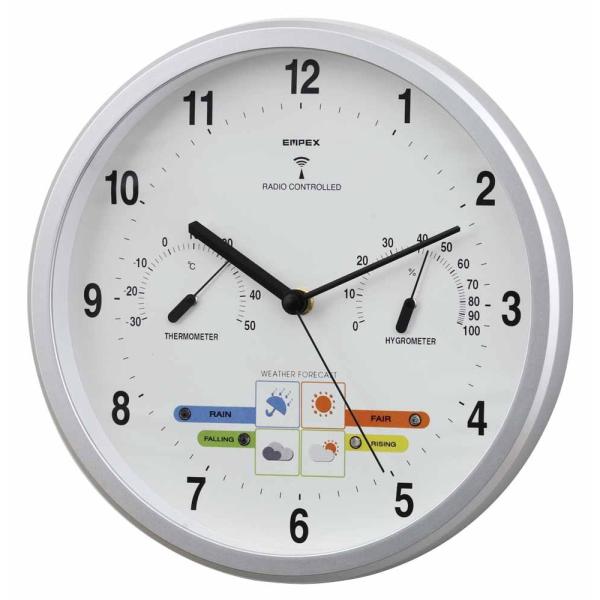 1台4役 お天気予測 温度 湿度計付き掛け時計 ウェザーパル電波時計 壁掛け時計 熱中症対策 ウォールクロック 北欧 アメリカン かわいい おしゃれ Clock28 生活館まる 通販 Yahoo ショッピング