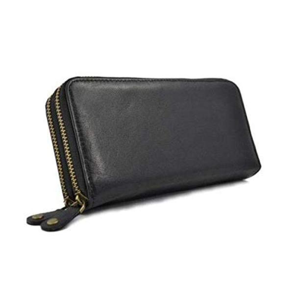 財布 メンズ レディース 長財布 革 本革 羊革 ダブルファスナー シープスキン 黒 ブラック 人気 おすすめ Bset 002 ライフマックス Yahoo 店 通販 Yahoo ショッピング