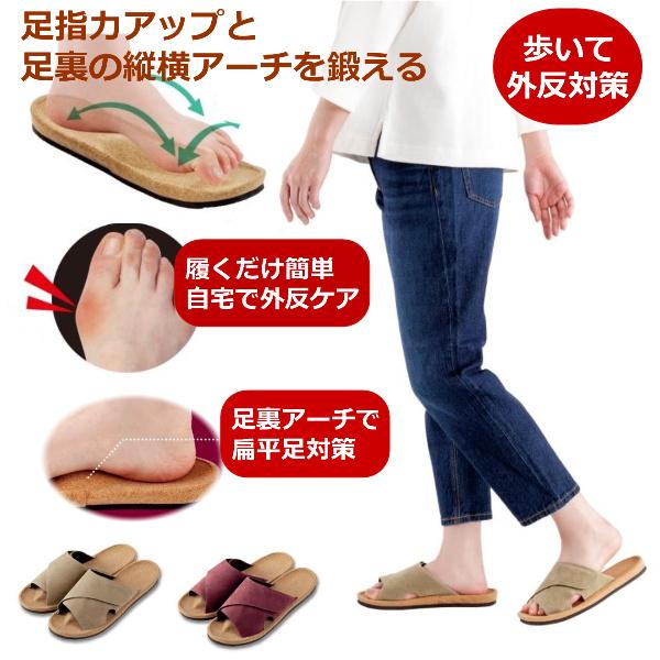 ※こちらの商品は東北地方・北海道・沖縄県へのお届けは送料がかかります。◆履くだけ簡単、自宅で外反ケア。◆おうち時間に健康な足を育てる！◆インソールの凹凸が足指力アップと足裏の縦横アーチを鍛えます。・足指運動歩くたびに突起をつかみ、足指力アッ...