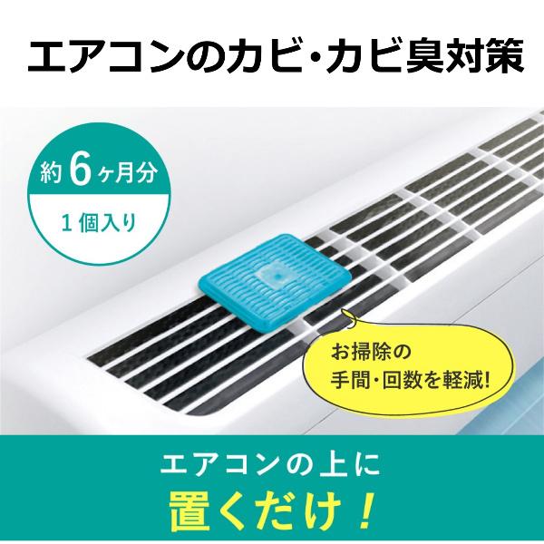 エアコン カビ 臭い ニオイ 対策 置くだけ バイオ 簡単 カビよけ かび 抑制 予防 日本製 消臭 ズボラ上等 エアコン用 カビ予防剤