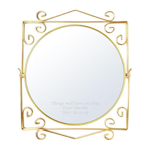 名入れ プレゼント クロッサス アイアンミラー ゴールドl 鏡 開店祝い 友達 開業祝い 店名入り 名前入り 金色 美容室 ネイルサロン 新築祝い 結婚 祝い 金婚式 Et Life Plus Yahoo 店 通販 Yahoo ショッピング
