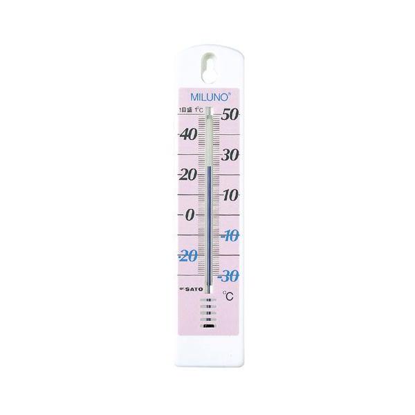 SATO 佐藤計量器 カラー寒暖計ミルノ ピンク 1513-00 （-30〜50℃）