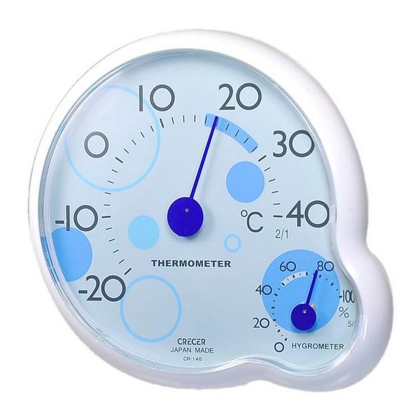 クレセル 温湿度計 ripple （ブルー） CR-140B （-20〜40℃）