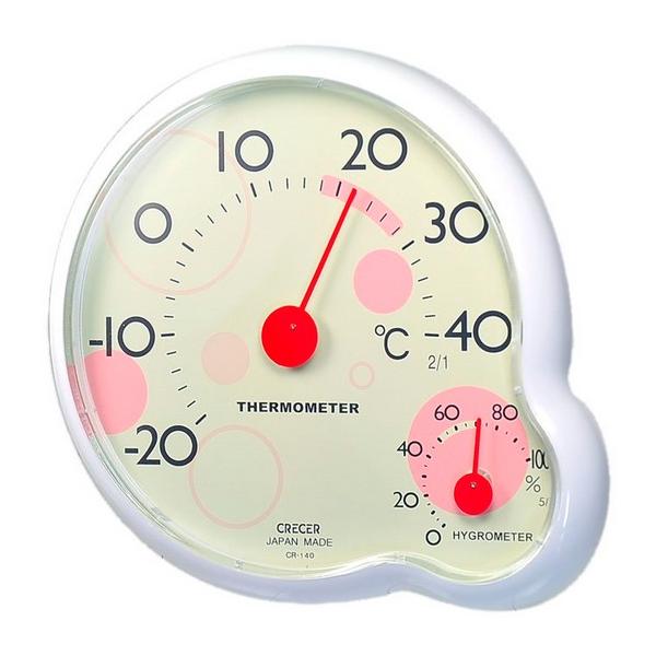 クレセル 温湿度計 ripple （イエロー） CR-140Y （-20〜40℃）