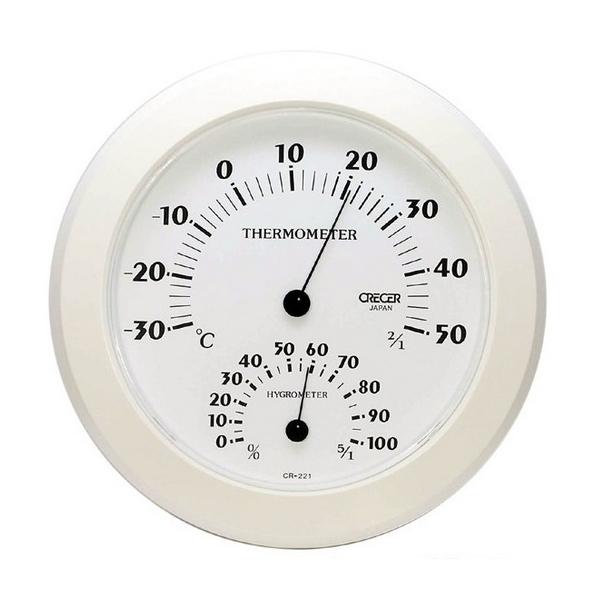 クレセル 温湿度計 （ホワイト） CR-221W （-30〜50℃）