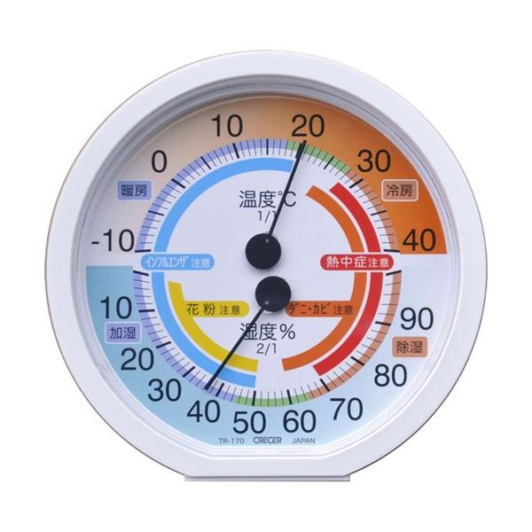 クレセル 温湿度計 （ホワイト） TR-170W （-10〜40℃）