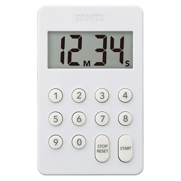 タニタ デジタルタイマー 100分計 （ホワイト） TD-418-WH : 生活計量