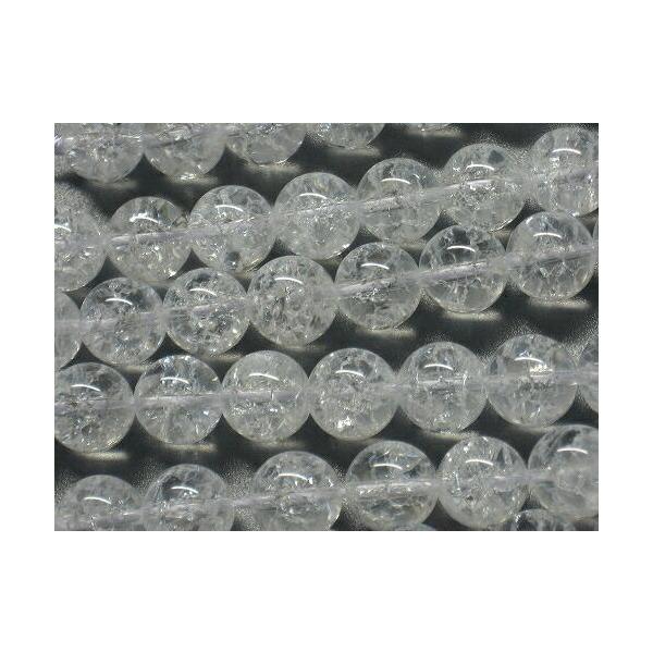【天然石卸】クラック水晶AAA　ラウンド10ｍｍ　１連売り