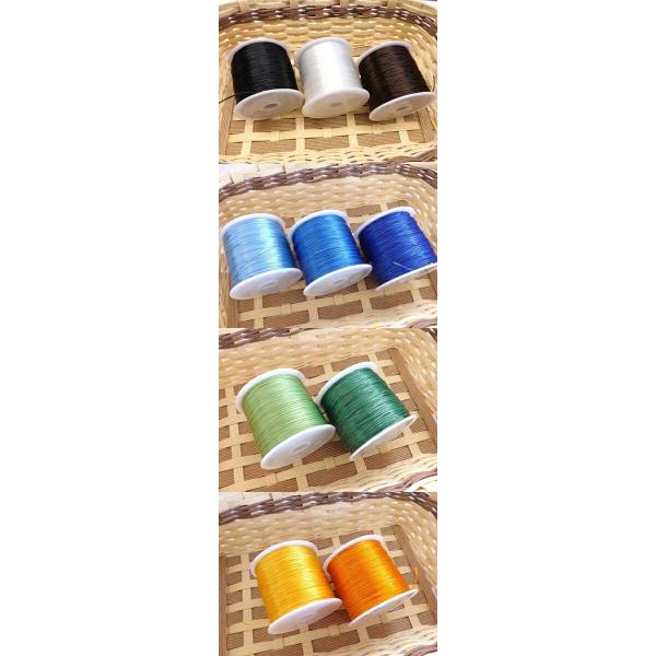 ブレスレット用　カラーオペロンゴム　各70m巻　各色　白/黒/茶/空色/薄ブルー/ブルー/黄緑/緑/黄色/橙色/赤・朱色/薄ピンク/濃いピンク/薄紫/紫