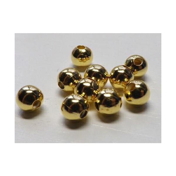 ラウンドビーズパーツ　ゴールド　4mm 50個入り　pg-0064-4mm