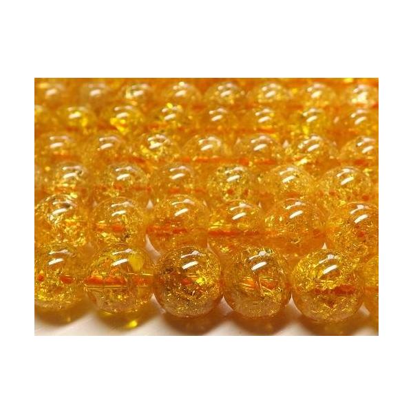 クラックシトリン（爆裂黄水晶） ラウンド8mm 1連売り : 天然石卸問屋