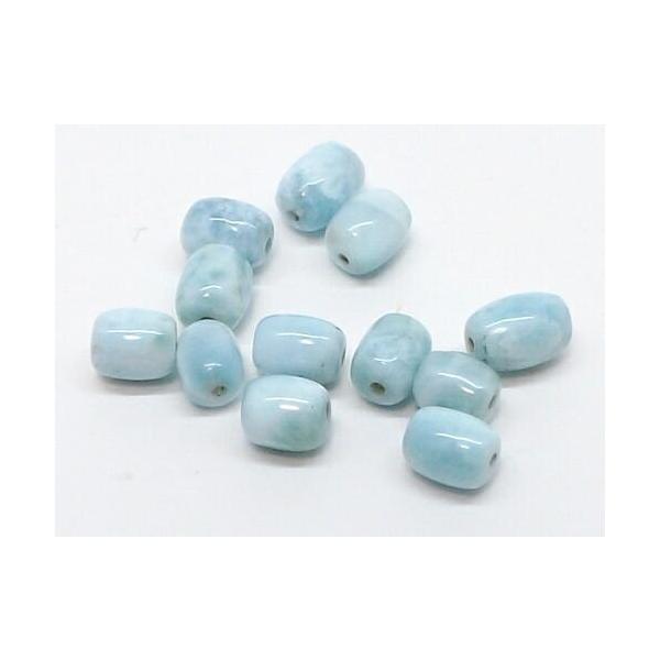 天然石 粒売り ばら売り ラリマー 樽型 約6×5mm 5粒セット tb-0227