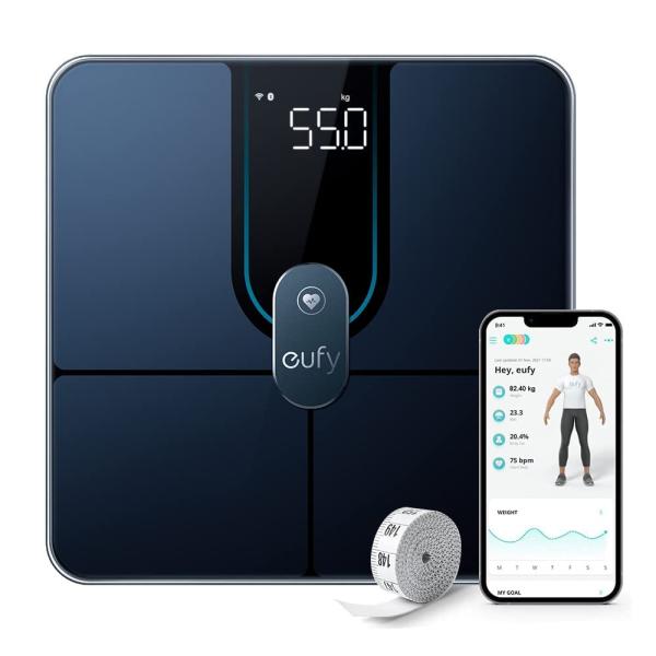 16の項目でカラダ全体を測定：体重やBMI、体脂肪率などの基本情報のみでなく、心拍数、筋肉量、骨量、体年齢、皮下脂肪率などのカラダに関する16の項目を測定できます。Wi-Fi / Bluetooth接続に対応：Wi-FiまたはBluetoo...