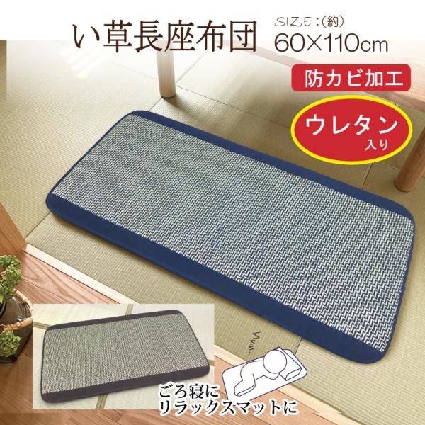 い草 座布団 クッション 60×110 長方形 おしゃれ 昼寝 ごろ寝 ロング