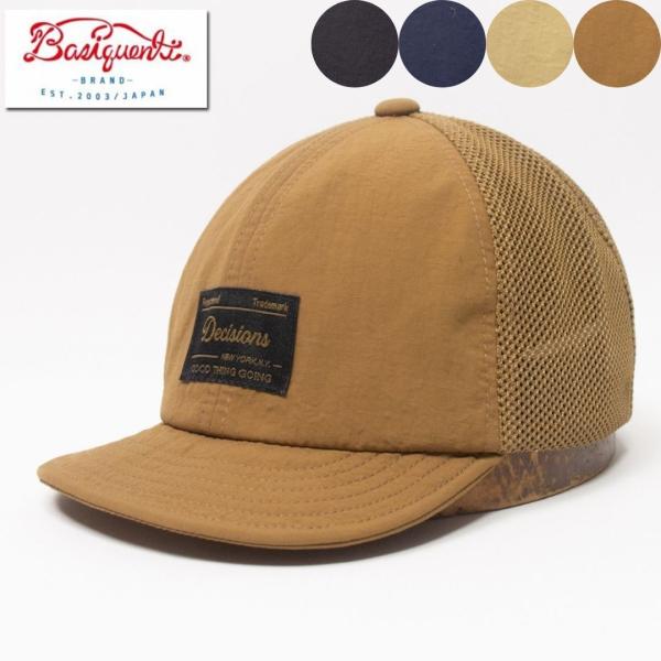 帽子 キャップ メンズ レディース Basiquenti ワッシャー加工 アンパイアメッシュキャップ BCQ-Y52030