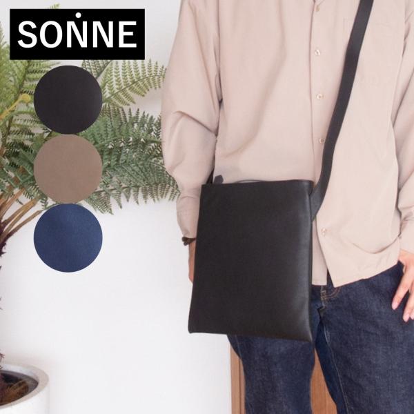 新品 SONNE バッグ レザーショルダーバッグ CLAUDIO グレージュ SOX022-ショルダーバッグ | SONNEオフィシャルストア