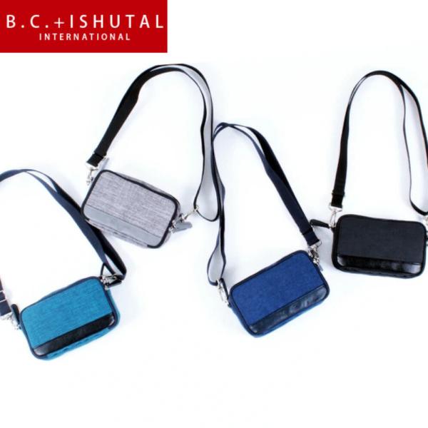 バッグ ショルダーバッグ メンズ B.C.+ISHUTAL 杢ポリエステル ミニショルダーバッグ INA-4103
