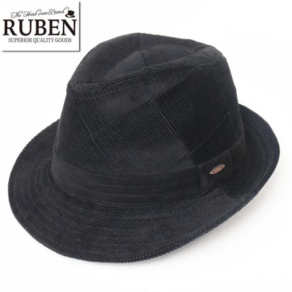 帽子 ハット メンズ レディース RUBEN ルーベン パッチワーク コーデュロイ 中折ハット RUS1338