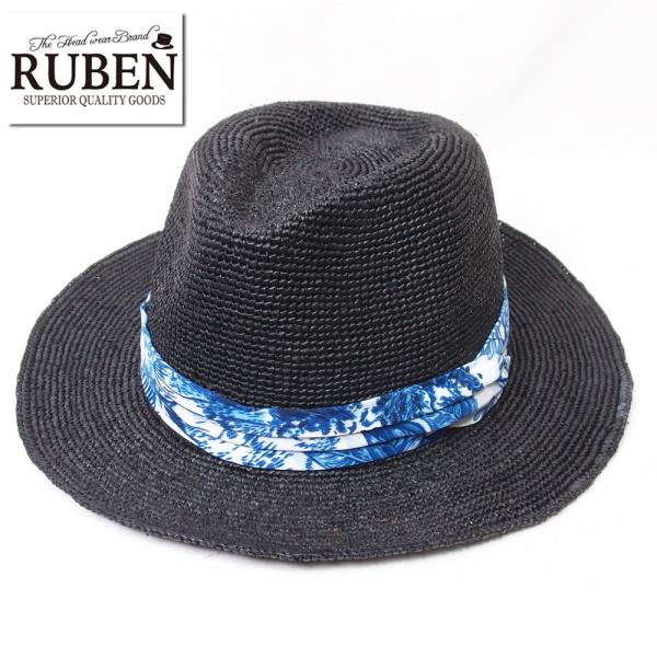帽子 ハット メンズ レディース RUBEN ルーベン ラフィア中折れハット フリーサイズ RUS1351