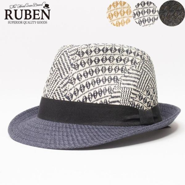 帽子 ハット メンズ レディース RUBEN ルーベン ミックスペーパー中折れハット RUS1257