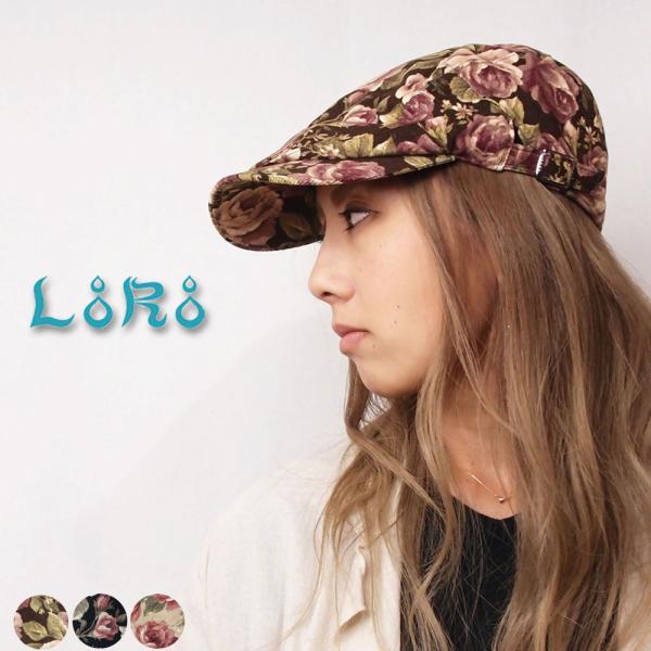 帽子 ハンチング メンズ レディース LoRo ローロ コーデュロイハンチング 花柄 フリーサイズ