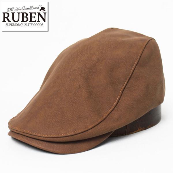 帽子 ハンチング メンズ レディース RUBEN ルーベン フェイクレザー ハンチング RUS4161