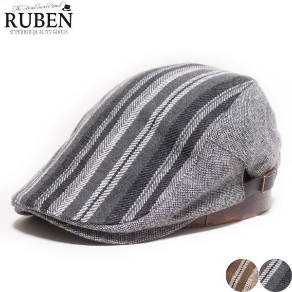 帽子 ハンチング メンズ レディース RUBEN ルーベン ストライプパターンハンチング RUS4196