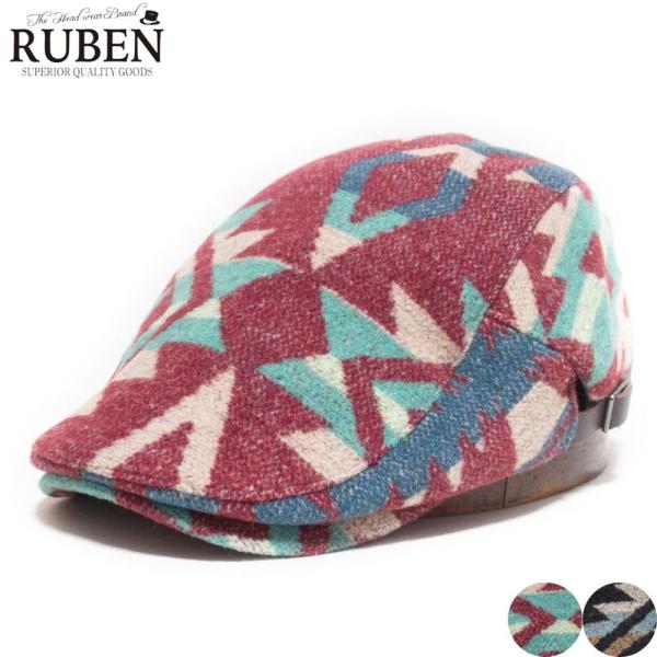 帽子 ハンチング メンズ レディース RUBEN ルーベン ネイティブパターンハンチング RUS4195
