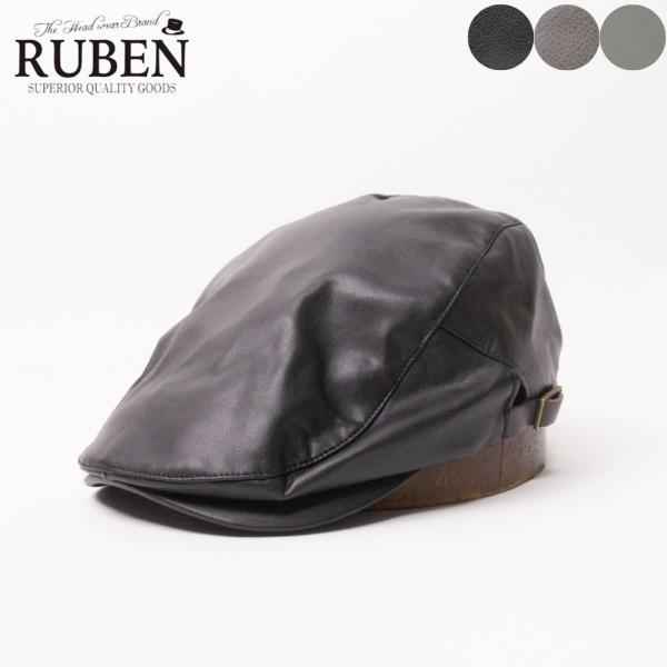 帽子 ハンチング メンズ レディース RUBEN ルーベン エコレザー ハンチング フリーサイズ RUS4180