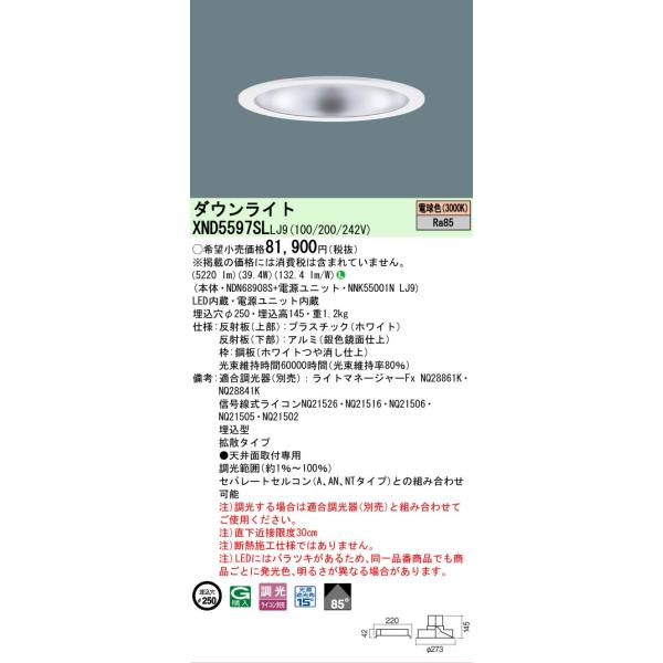Panasonic（パナソニック） [法人限定] XND5597SL LJ9 天井埋込型 LED