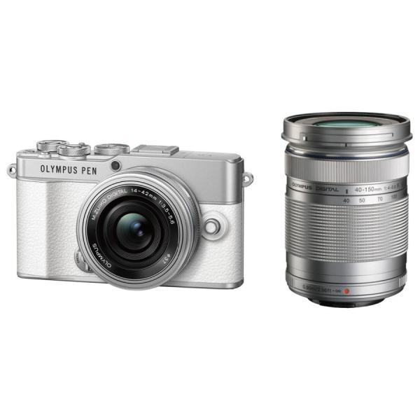 OLYMPUS PEN E-P7 ダブルズーム 美品 外箱保証書付 OM SYSTEM PEN E-P7 EZダブルズームキット(シルバー) : 特価COM