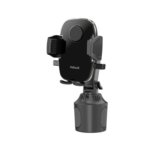他サイト： ペルシード(Pellucid) 車内用品 車載スマホホルダー ドリンクホルダー挿入取付タイプ PPH2111 片手ワンタッチ開閉 手帳型ケースの商品画像
