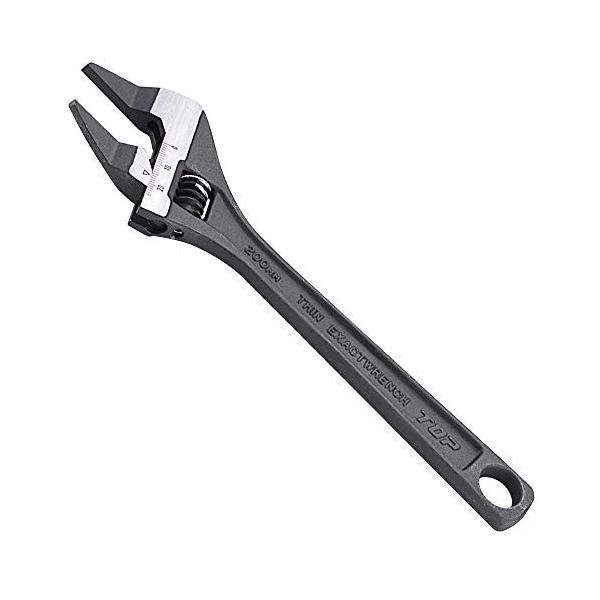 他サイト： トップ工業 (TOP) 薄型イグザクトレンチ ベントタイプ ガタ無し 薄型 先端4.5mm 20°口開き0~24mm モンキーレンチ HT-20の商品画像