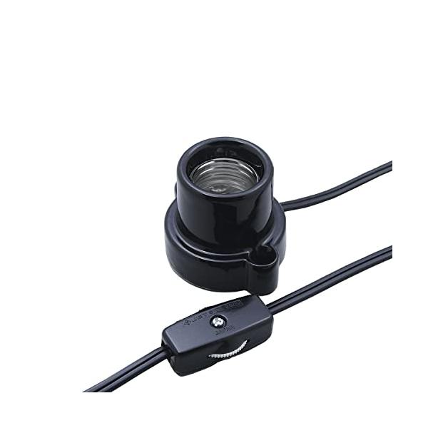 他サイト： エルパ (ELPA) コード付ソケット (口金 E26 / 1.5m / ブラック) 中間スイッチ付 ( KP-M2615H(BK) )の商品画像